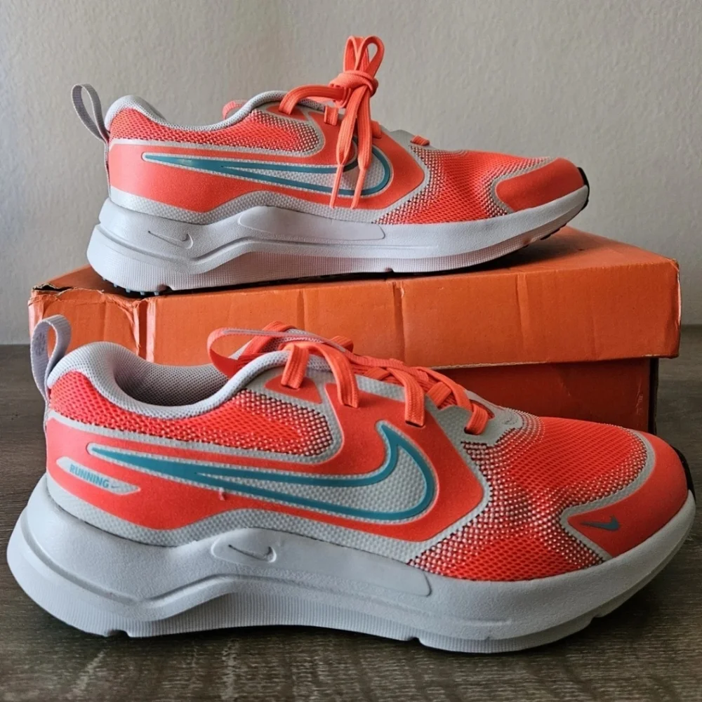 Nike Kids Coral Athletic Sneakers with Teal Accent - Picture 1 of 6